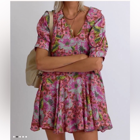 FREE PEOPLE ~ Moon Chaser Mini Dress ~ Size S - Picture 3 of 16